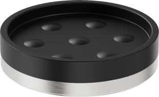Mexen Triv stehende Seifenschale, schwarz/gebürstetes Nickel - 70A33057-97B
