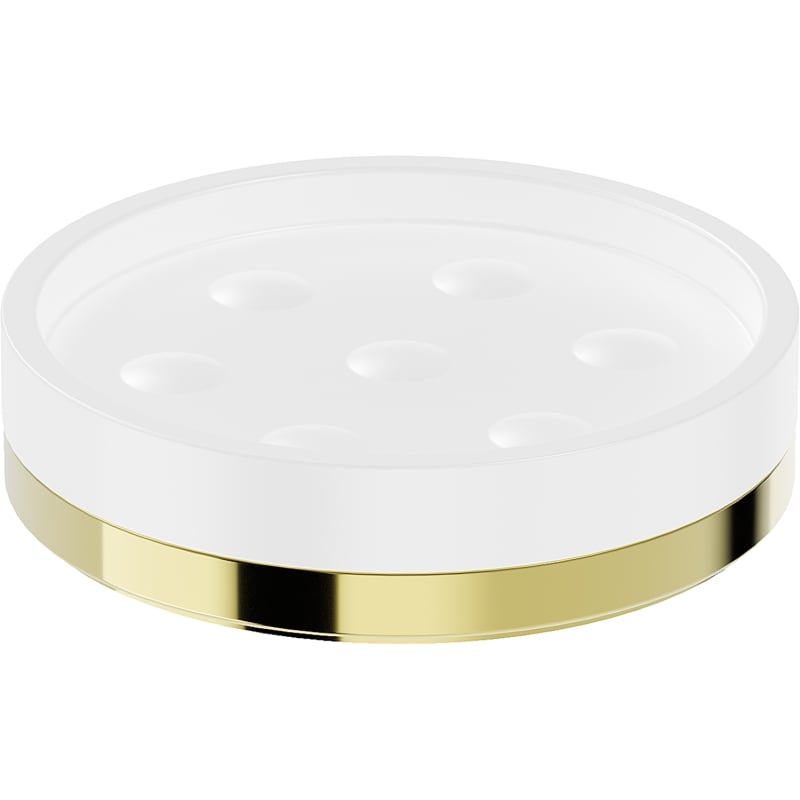 Mexen Triv stehende Seifenschale, weiß/gold - 70A33057-50W