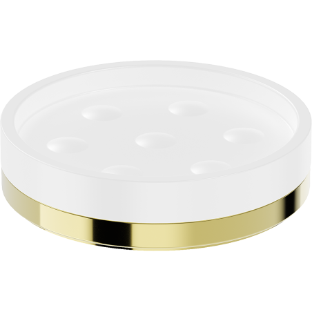 Mexen Triv stehende Seifenschale, weiß/gold - 70A33057-50W