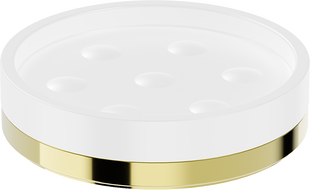 Mexen Triv stehende Seifenschale, weiß/gold - 70A33057-50W