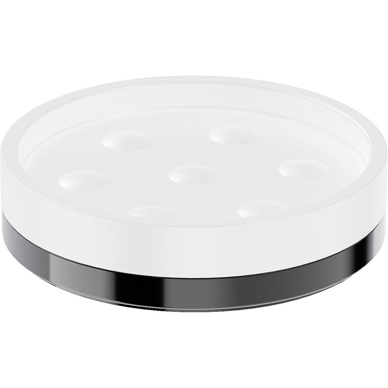 Mexen Triv Seifenschale stehend, weiß/schwarzes Chrom - 70A33057-73W