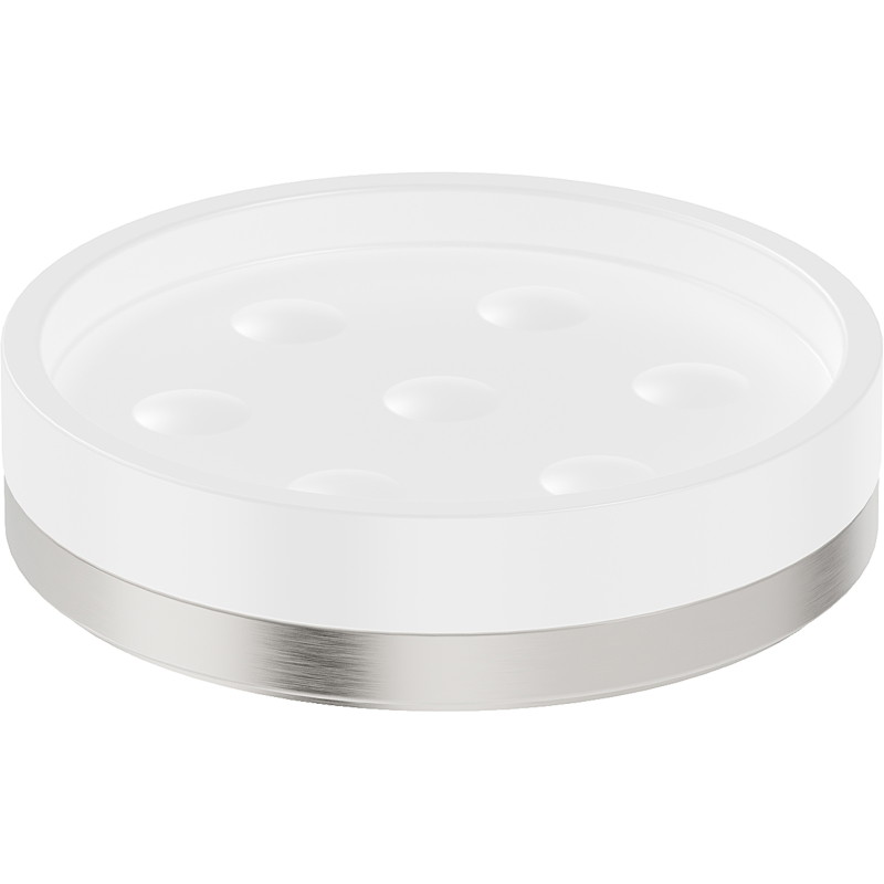 Mexen Triv Stehende Seifenschale, weiß/gebürsteter Nickel - 70A33057-97W
