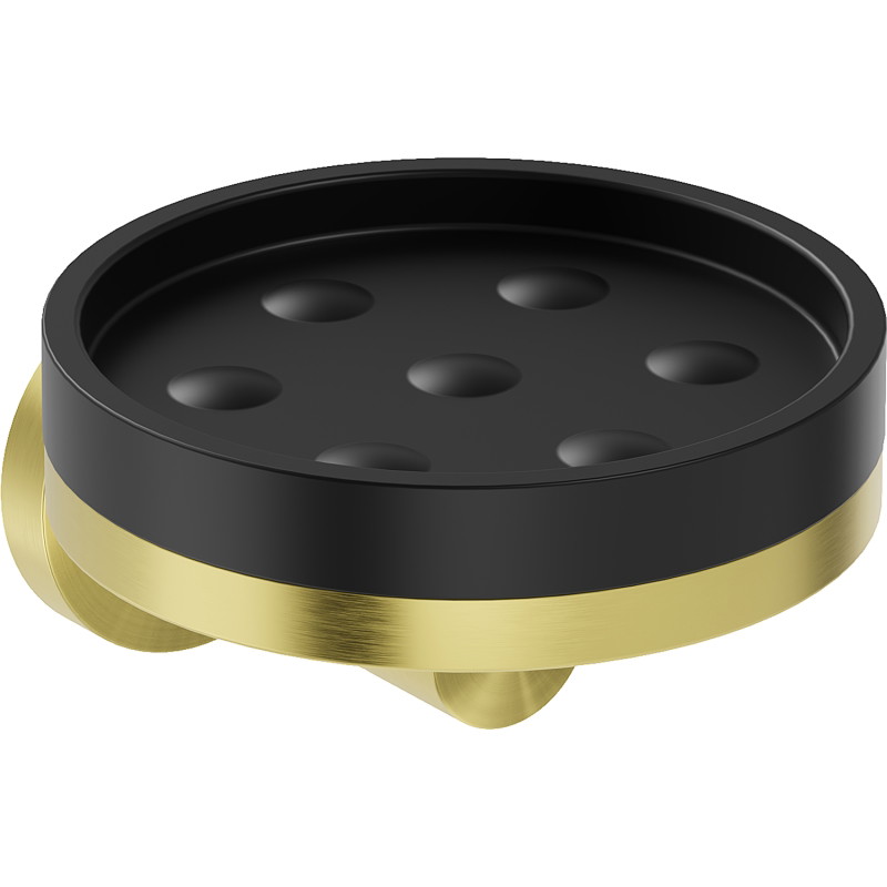 Mexen Triv Seifenschale, schwarz/gebürstete Gold - 70A33055-55B