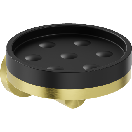 Mexen Triv Seifenschale, schwarz/gebürstete Gold - 70A33055-55B