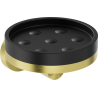 Mexen Triv Seifenschale, schwarz/gebürstete Gold - 70A33055-55B