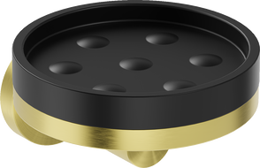 Mexen Triv Seifenschale, schwarz/gebürstete Gold - 70A33055-55B