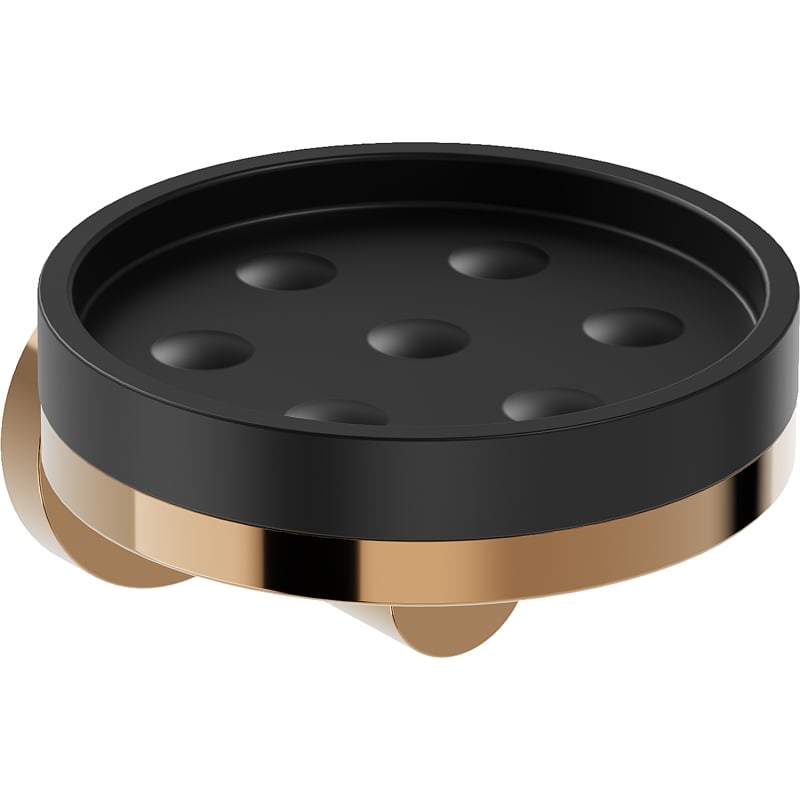 Mexen Triv Seifenschale, schwarz/roségold - 70A33055-60B