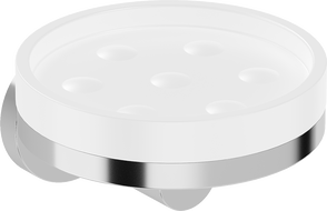 Mexen Triv Seifenschale, Weiß/Chrom - 70A33055-00W