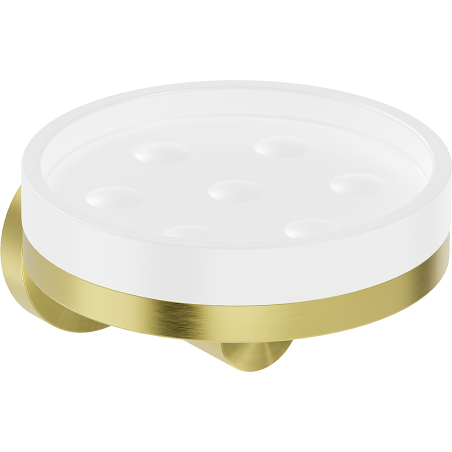 Mexen Triv Seifenschale, weiß/gold gebürstet - 70A33055-55W