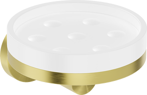 Mexen Triv Seifenschale, weiß/gold gebürstet - 70A33055-55W