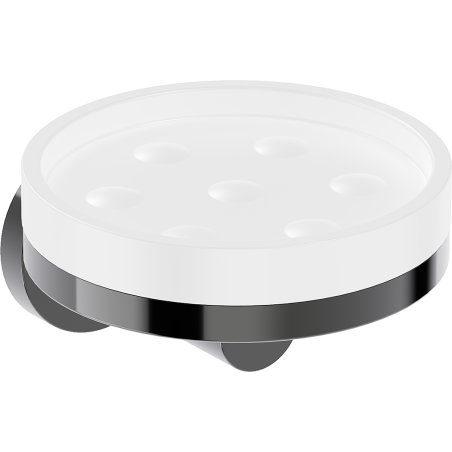 Mexen Triv Seifenschale, weiß/black chrome - 70A33055-73W