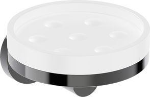 Mexen Triv Seifenschale, weiß/black chrome - 70A33055-73W