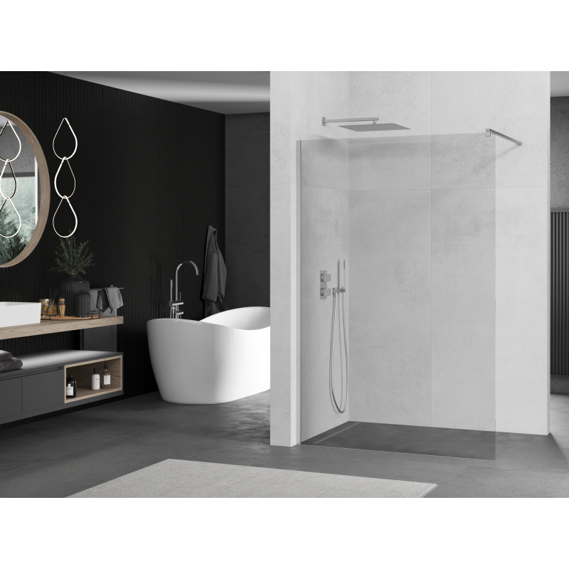 Mexen Kioto Duschwand Walk-in 70 x 200 cm, transparent 8 mm, Chrom - 800-070-101-01-00