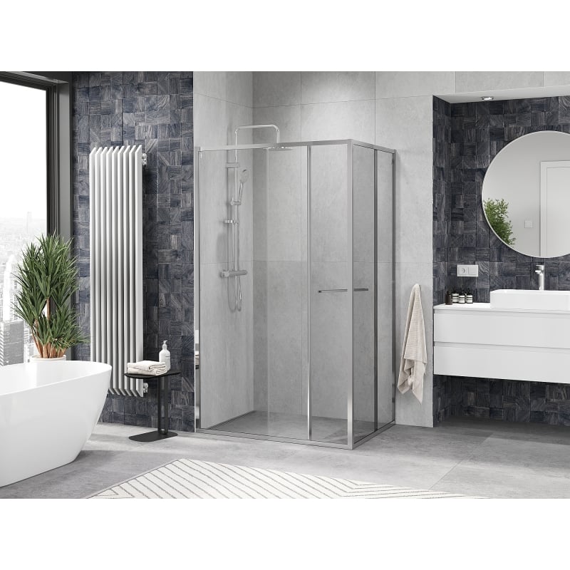 Mexen Linea Schiebedusche 95 x 100 cm, transparent, Chrom - 8E1-095-100-01-01