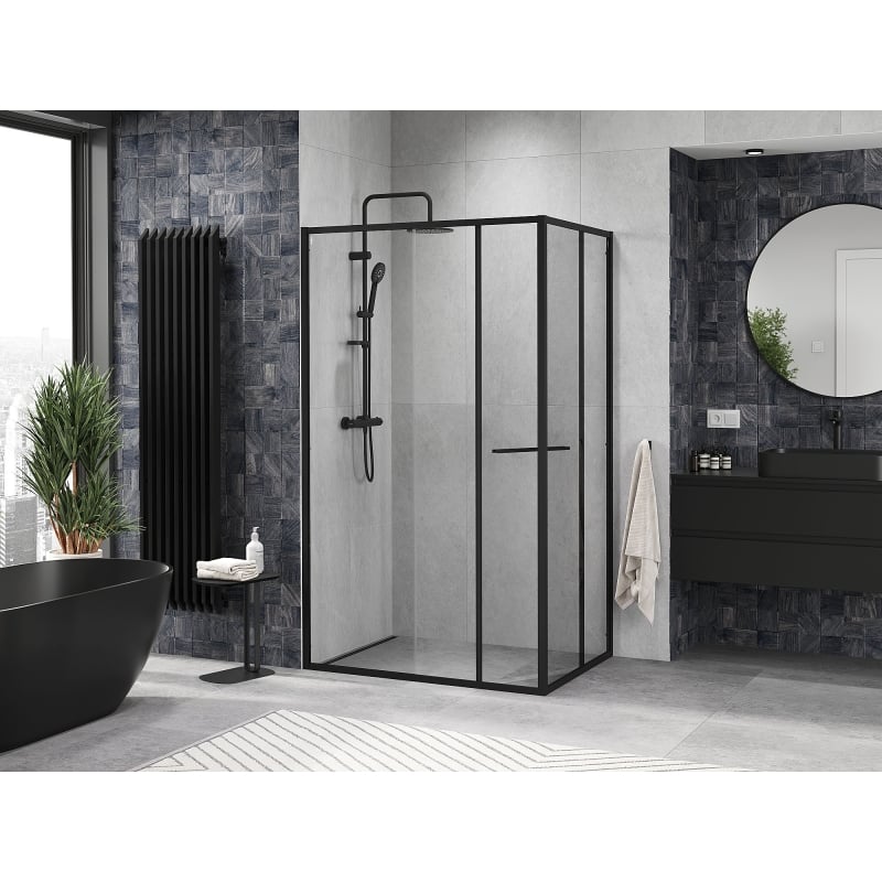 Mexen Linea Schiebedusche 120 x 85 cm, transparent, schwarz - 8E1-120-085-70-70
