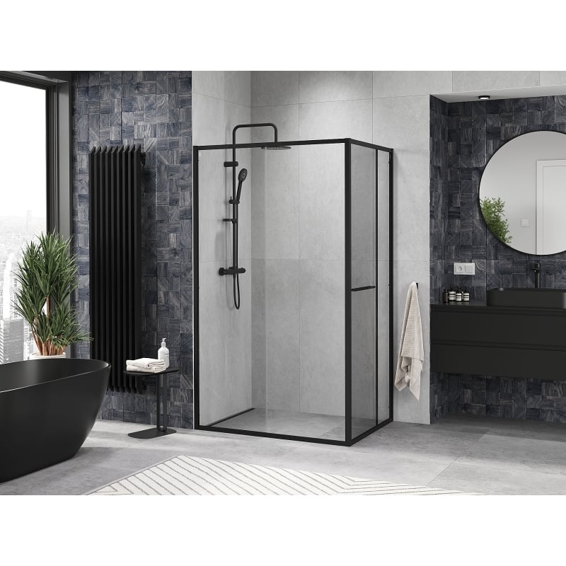 Mexen Linea Schiebeduschkabine 110 x 90 cm, transparent, schwarz - 8E1-110-090-70-70