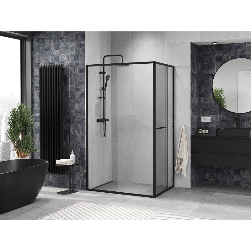 Mexen Linea Schiebeduschkabine 90 x 95 cm, transparent, schwarz - 8E1-090-095-70-70