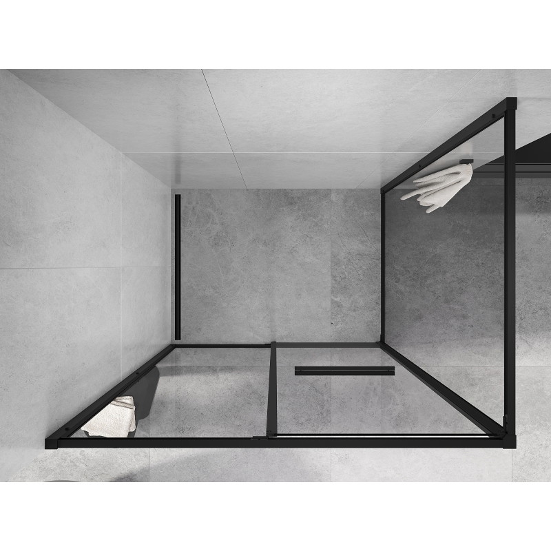 Mexen Linea Schiebeduschkabine 120 x 90 cm, transparent, schwarz - 8E1-120-090-70-70