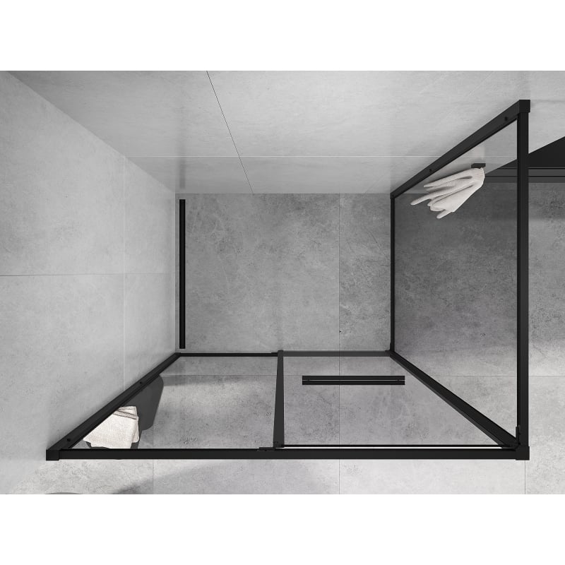 Mexen Linea Schiebeduschkabine 85 x 100 cm, transparent, schwarz - 8E1-085-100-70-70