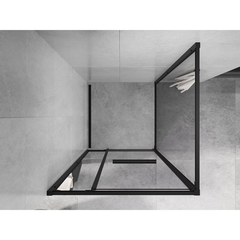 Mexen Linea Schiebeduschkabine 95 x 95 cm, transparent, schwarz - 8E1-095-095-70-70
