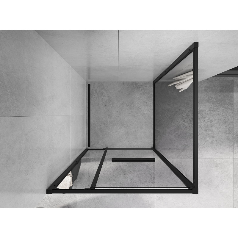 Mexen Linea Schiebetür-Duschkabine 100 x 100 cm, transparent, schwarz - 8E1-100-100-70-70