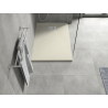 Mexen Hugo Rechteckige Duschwanne SMC 100 x 70 cm, beige, Abdeckung inox - 42697010-X