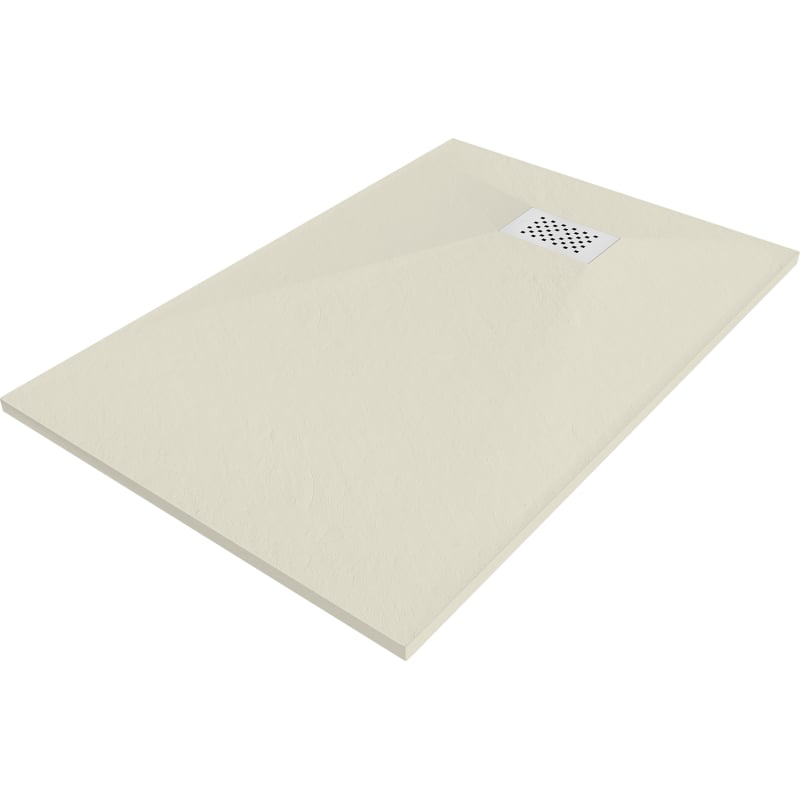 Mexen Hugo Rechteckige Duschwanne SMC 100 x 80 cm, beige, weiße Abdeckung - 42698010-W