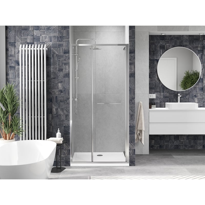 Mexen Linea Schiebetür Dusche 90 cm, transparent, Chrom - 8E1-090-000-01-01