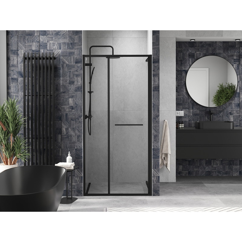 Mexen Linea Schiebetür Dusche 80 cm, transparent, schwarz - 8E1-080-000-70-70