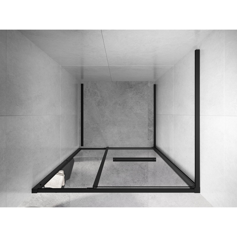 Mexen Linea Schiebetür Dusche 80 cm, transparent, schwarz - 8E1-080-000-70-70