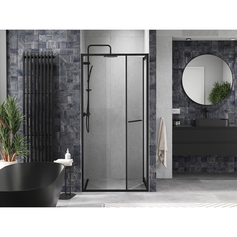 Mexen Linea schiebetüren Dusche 90 cm, transparent, schwarz - 8E1-090-000-70-70