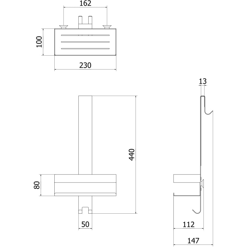 Mexen Brin-1 Badezimmerkorb mit Haken, gebürstetes Kupfer - 70A8841-65