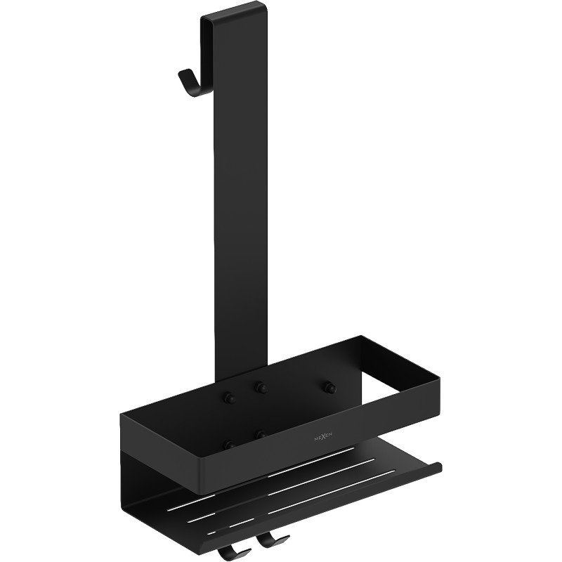 Mexen Brin-1 Badezimmerkorb mit Haken, schwarz - 70A8841-70