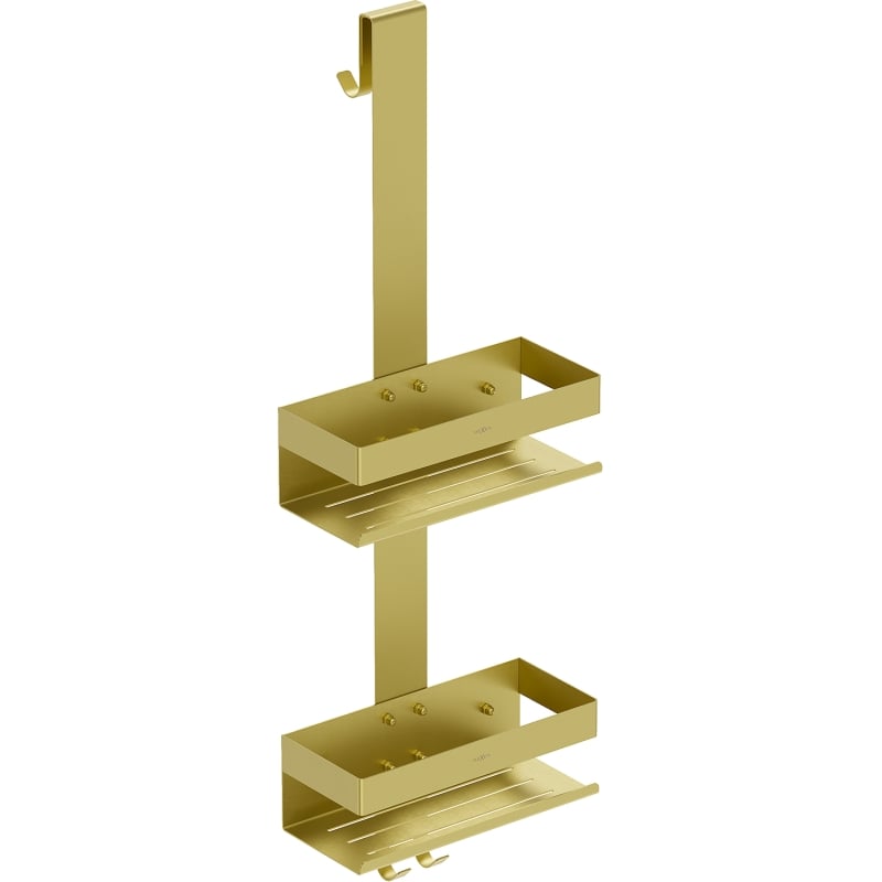 Mexen Brin-2 Badezimmerkorb mit Haken, gebürstet gold - 70A8842-55