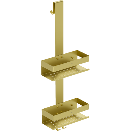 Mexen Brin-2 Badezimmerkorb mit Haken, gebürstet gold - 70A8842-55