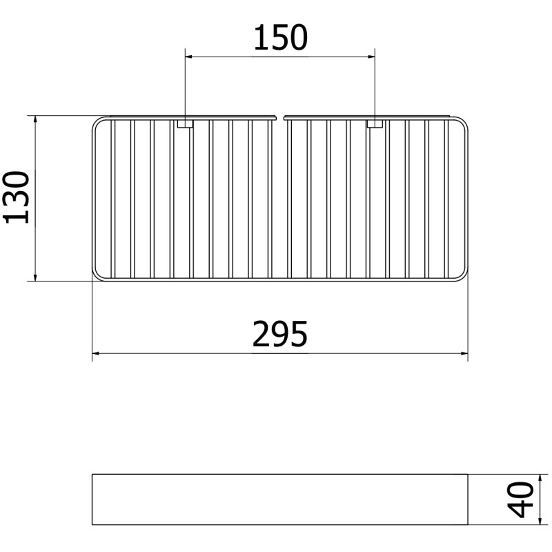 Mexen Evos-L Badezimmerkorb, gebürstetes Gun Gray - 70A8714-66