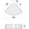 Mexen Uni-C Eckiger Badezimmerkorb, gold - 70A8517-50