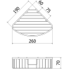 Mexen Uni-C Eckiger Badezimmerkorb, schwarz - 70A8517-70