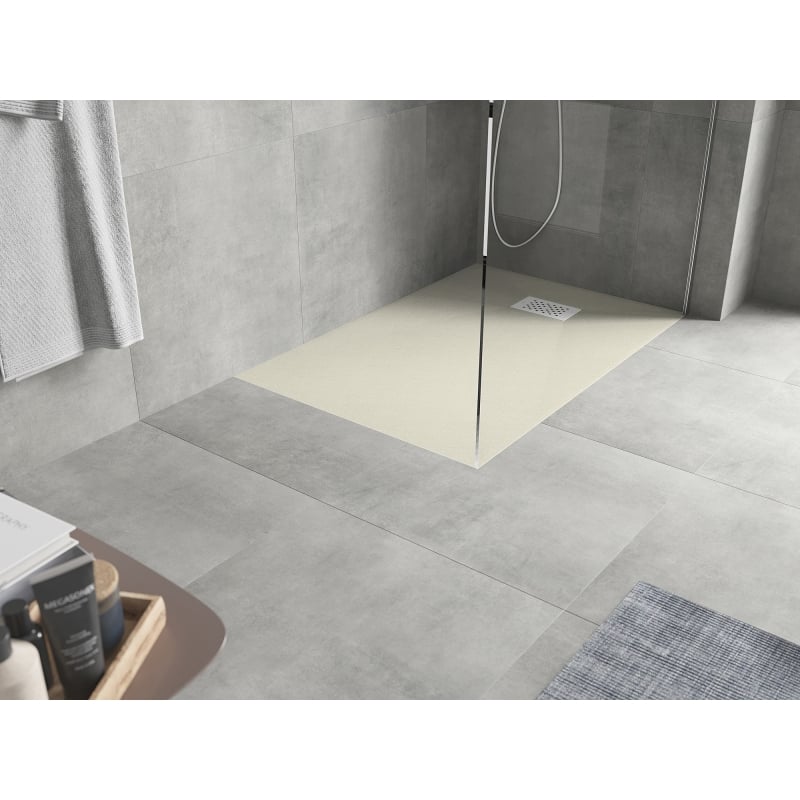 Mexen Hugo Rechteck-Duschwanne SMC 100 x 90 cm, beige, weiße Abdeckung - 42699010-W