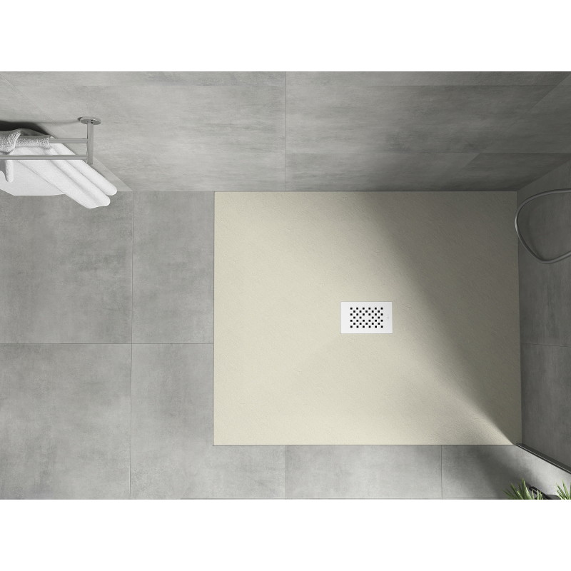 Mexen Hugo rechteckige Duschwanne SMC 120 x 100 cm, beige, weiße Abdeckung - 42691012-W