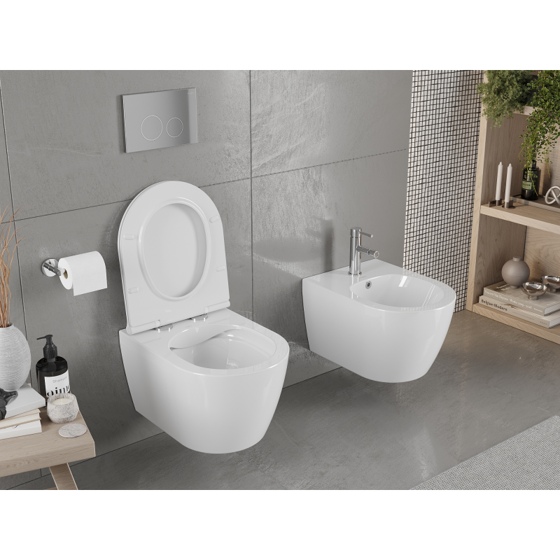 Mexen Carmen WC-Schüssel Rimless mit Soft-Close-Slim-Sitz, Duroplast, weiß glänzend - 30880500