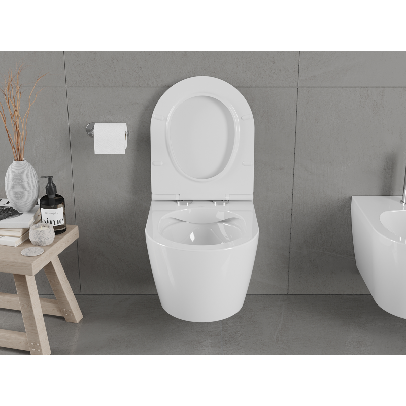 Mexen Carmen WC-Schüssel Rimless mit Soft-Close-Slim-Sitz, Duroplast, weiß glänzend - 30880500