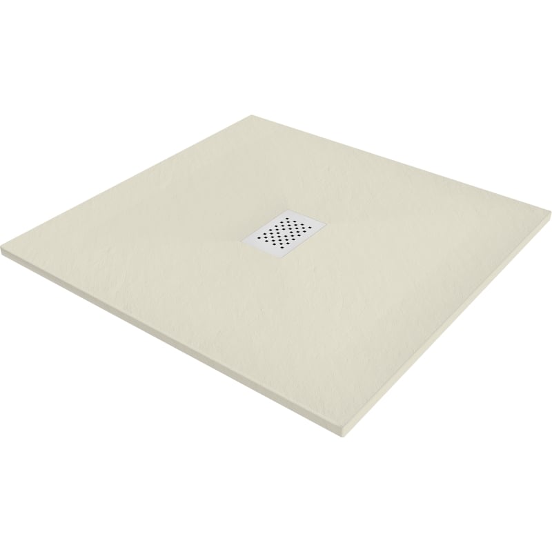 Mexen Hugo Quadratische Duschwanne SMC 100 x 100 cm, beige, weiße Abdeckung - 42691010-W
