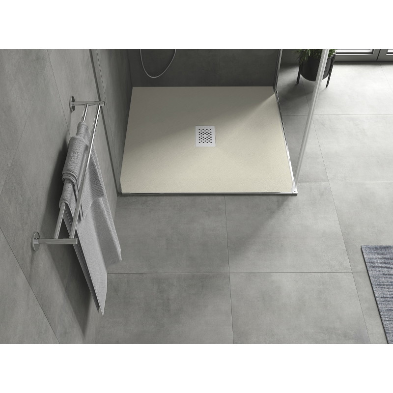 Mexen Hugo Quadratische Duschwanne SMC 100 x 100 cm, beige, weiße Abdeckung - 42691010-W