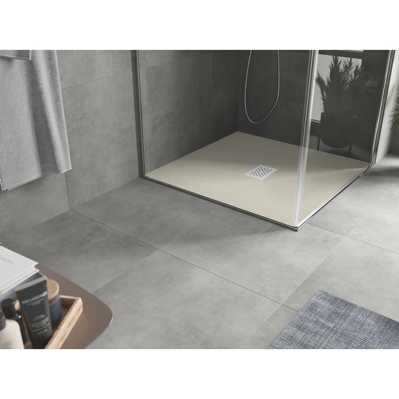 Mexen Hugo Quadratische Duschwanne SMC 100 x 100 cm, beige, weiße Abdeckung - 42691010-W