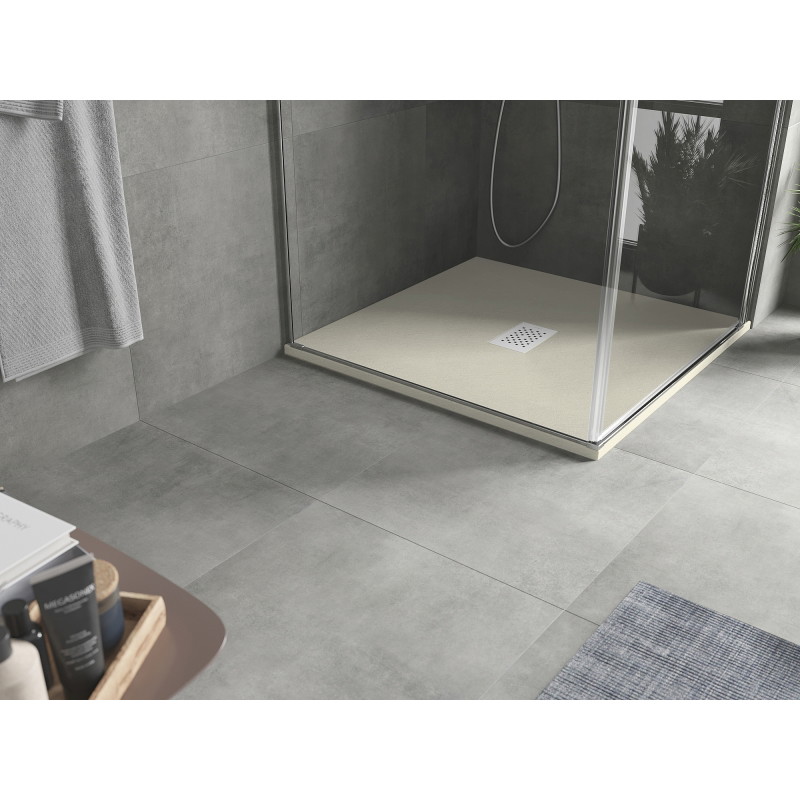Mexen Hugo Quadratische Duschwanne SMC 100 x 100 cm, beige, weiße Abdeckung - 42691010-W