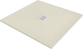 Mexen Hugo quadratische Duschwanne SMC 80 x 80 cm, beige, weiße Abdeckung - 42698080-W