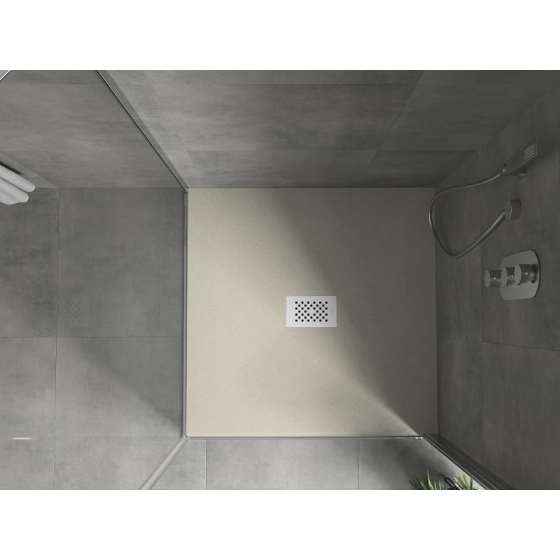 Mexen Hugo quadratische Duschwanne SMC 90 x 90 cm, beige, weiße Abdeckung - 42699090-W