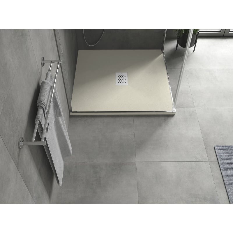 Mexen Hugo quadratische Duschwanne SMC 90 x 90 cm, beige, weiße Abdeckung - 42699090-W