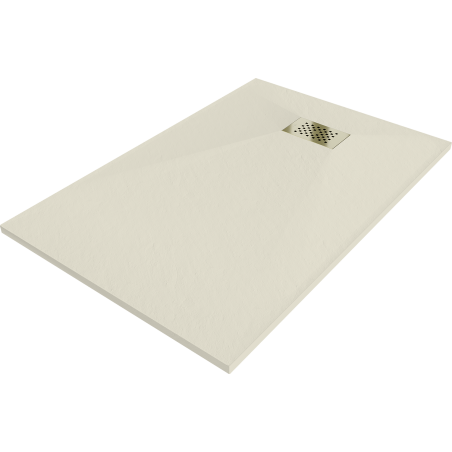 Mexen Hugo Rechteckige SMC-Duschwanne 120 x 80 cm, beige, goldene Abdeckung - 42698012-G